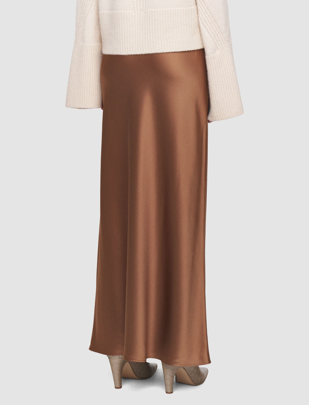 Isaak Long Silk Satin Skirt