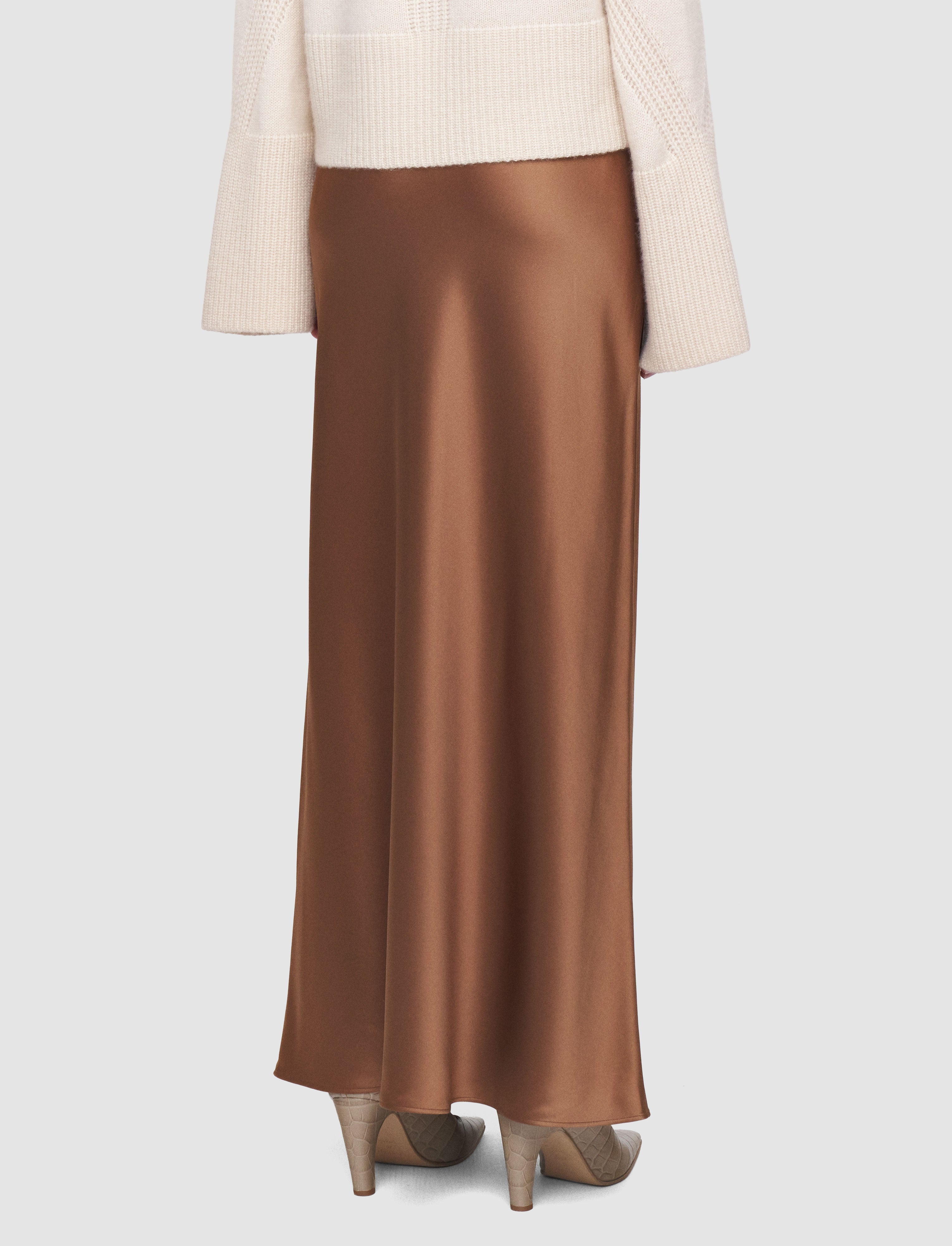 Isaak Long Silk Satin Skirt