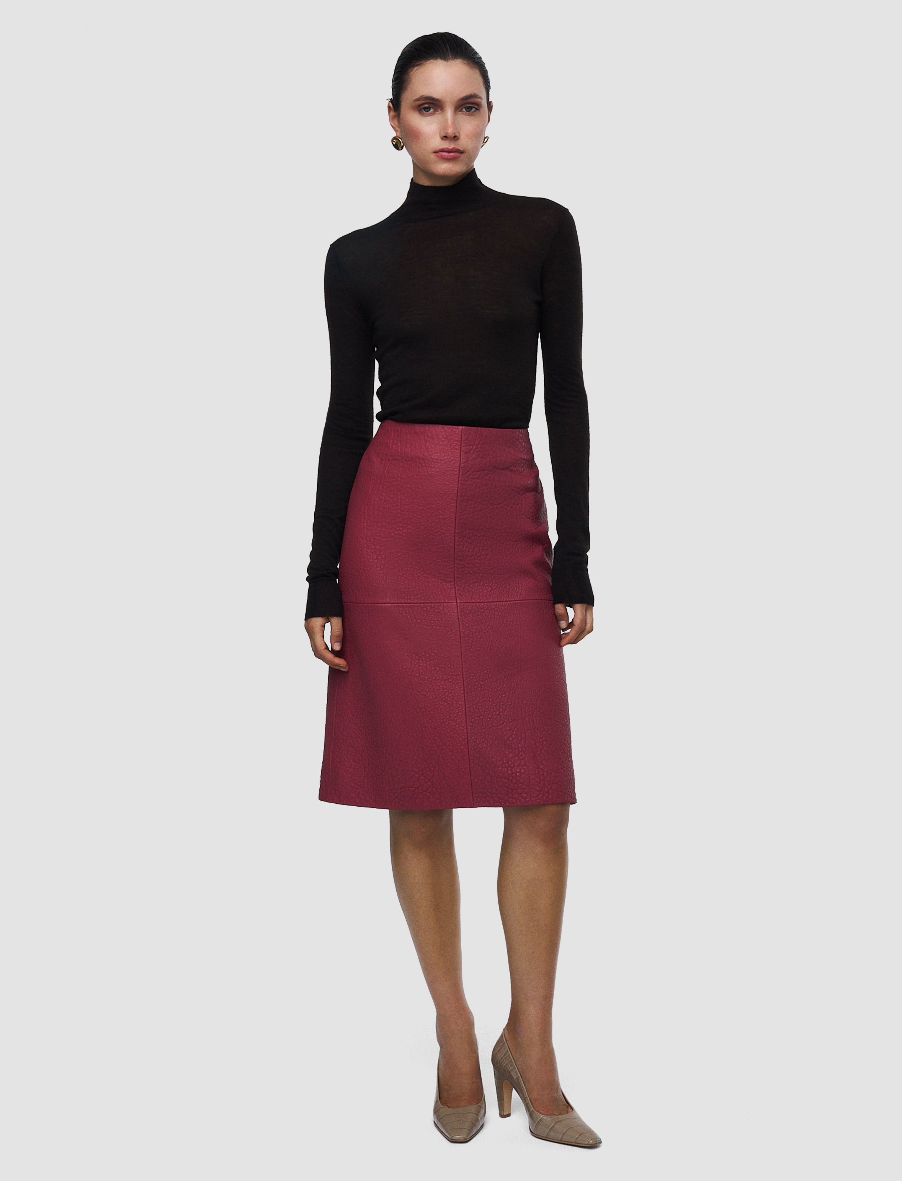 Shroff Pebble Leather Skirt